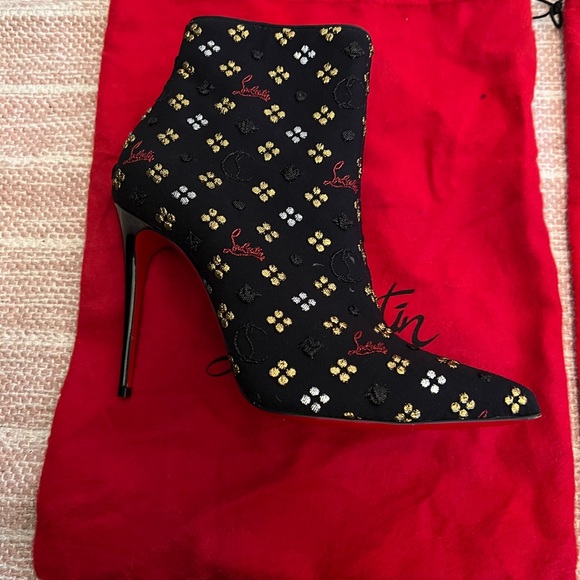 Black/Red/Gold So Kate 100Heels Jacq Loubi In The Sky Limited Edition Booties - Picture 3 of 8
